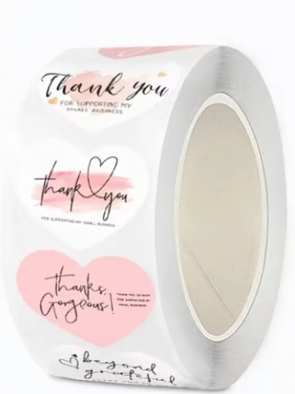 Thank You Heart Sticker Roll - 500 Ct